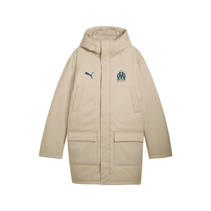 Olympique Marseille light gold padded bench jacket 2024/25 - Puma