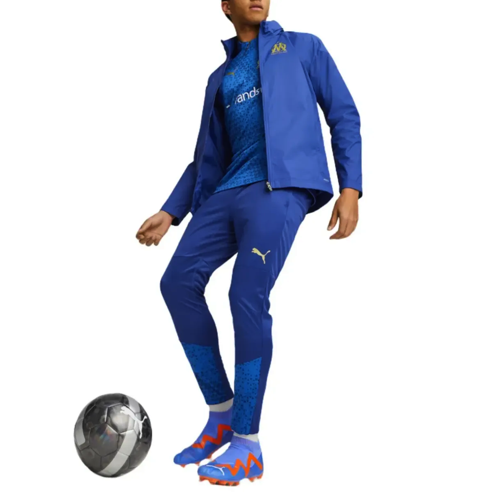 Olympique Marseille rain jacket 2024 with matching pants, ideal for soccer players and fans