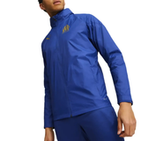 Olympique Marseille rain jacket 2024 in blue with logo, perfect for fans and players during wet weather