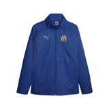 Olympique Marseille rain jacket 2024 in blue with gold logo and PUMA branding for sports fans