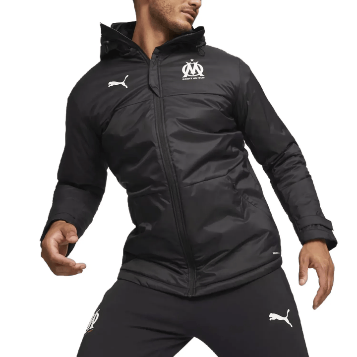 Olympique Marseille black padded bench jacket 2023/24 - Puma