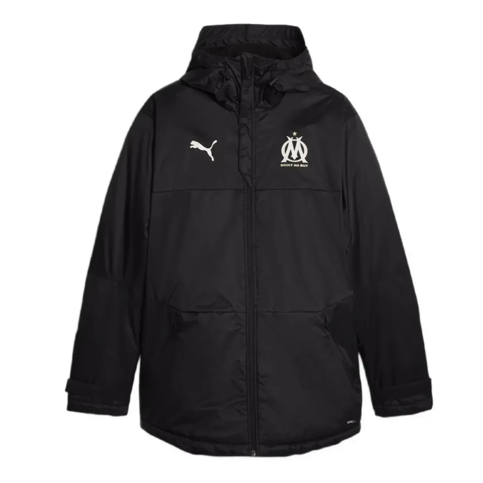 Olympique Marseille black padded bench jacket 2023/24 - Puma