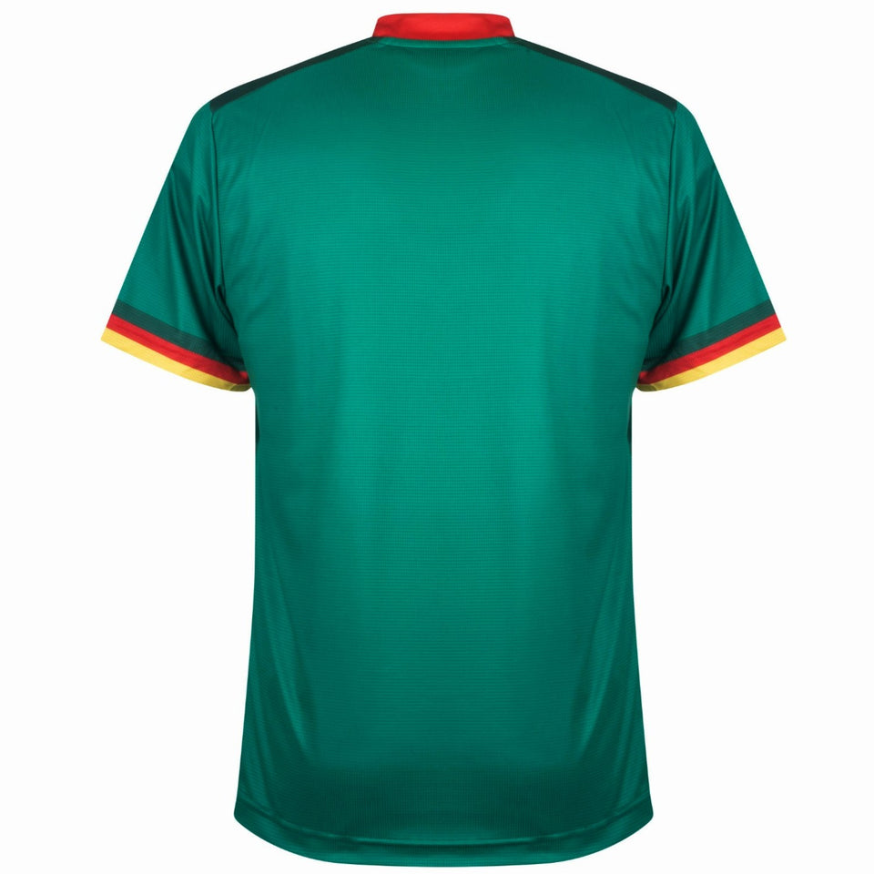 Back view of Cameroon national team jersey in green with red, yellow, and black trim buy Cameroon national team jersey