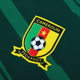 Close-up of Cameroon national team jersey badge with green, red, and yellow colors buy Cameroon national team jersey