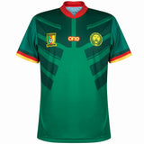 Green Cameroon national team jersey with red collar and yellow accents buy Cameroon national team jersey