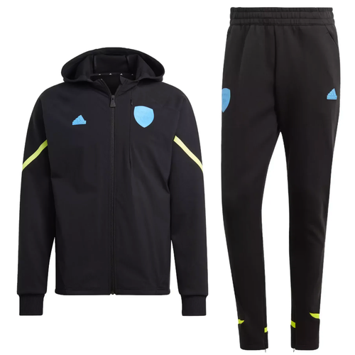 Schwarzer Präsentations-Trainingsanzug des Arsenal FC vor dem Spiel 2023/24 - Adidas