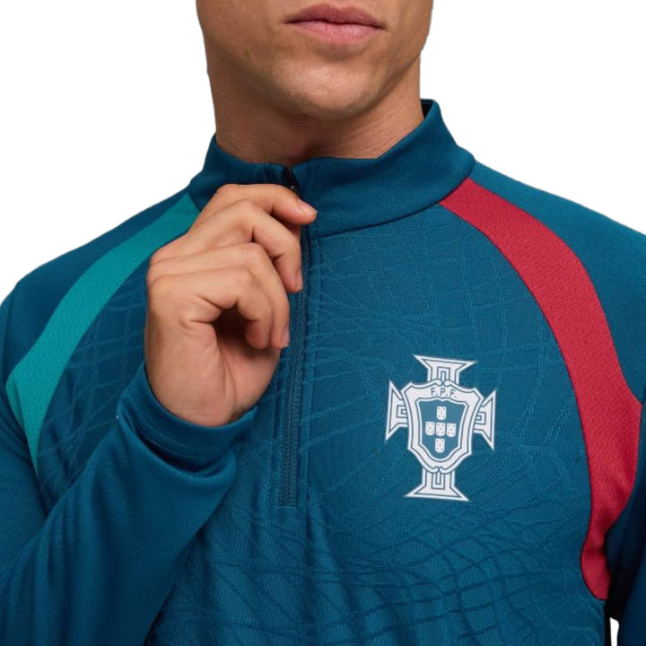 Portugal Training Technical Soccer Tracksuit 2026/27 by Soccer Tracksuits in teal and red with official logo