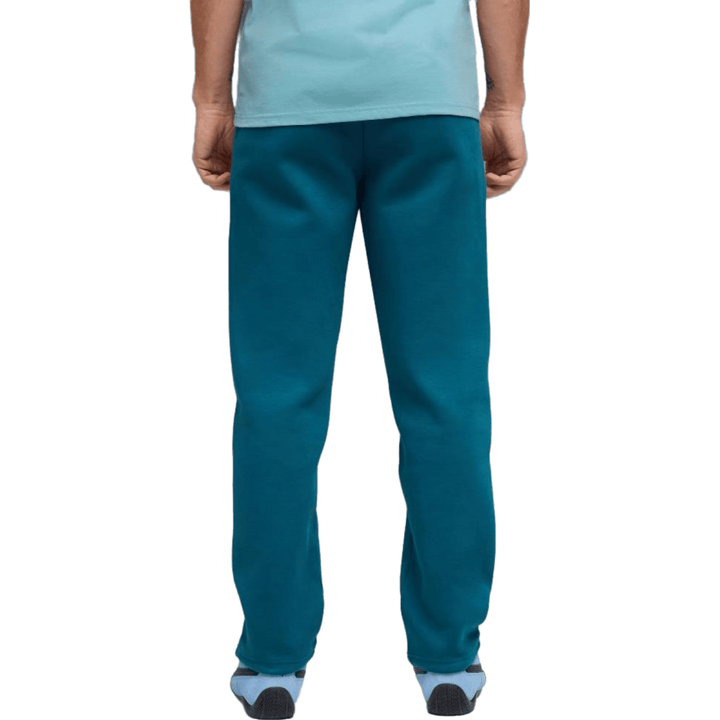 Men's teal cotton sweatpants with elastic waistband