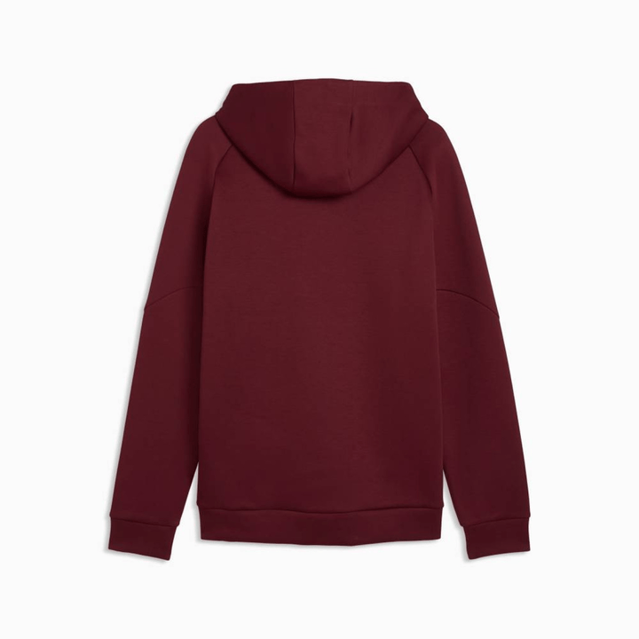 Maroon hoodie in cotton blend with a relaxed fit and adjustable drawstring hood