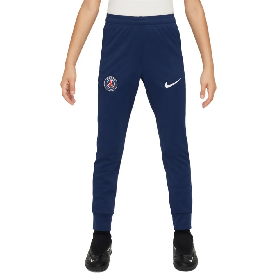 PSG navy blue kids presentation tracksuit featuring comfortable fit and iconic logo for young fans