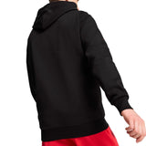 Black hoodie AC Milan fan apparel 2024 25 worn with red pants on SoccerTracksuits.com