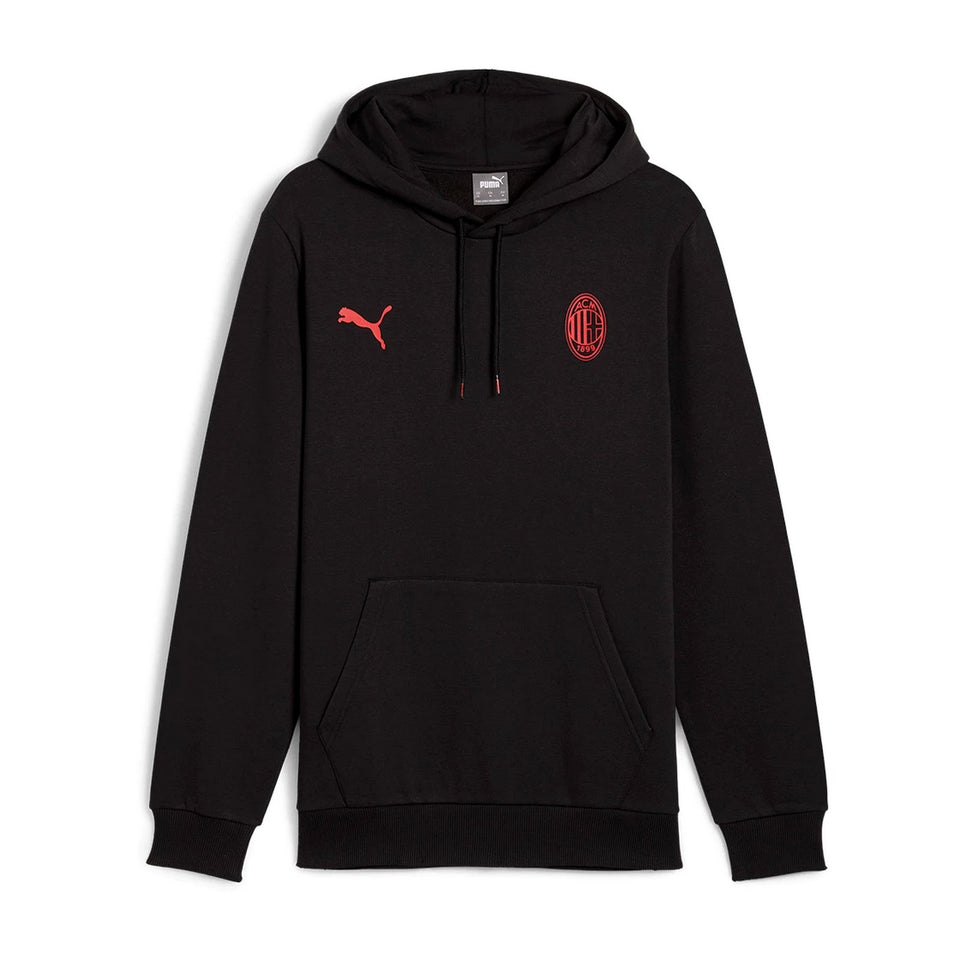 Black Puma hoodie on SoccerTracksuits.com featuring AC Milan fan apparel 2024 25 logo