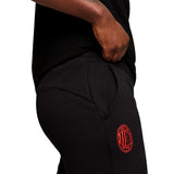 Black tracksuit pants with AC Milan logo in red from Soccer Tracksuits AC Milan fan apparel 2024 25