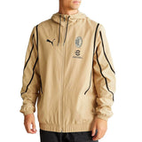 Puma AC Milan gold presentation suit featuring a hooded jacket with logo and stylish design