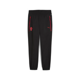 Puma AC Milan presentation suit 2025 26 featuring black pants with red accents on SoccerTracksuits.com