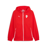 Puma AC Milan presentation suit 2025 26 in red with hood and logo for soccer fans