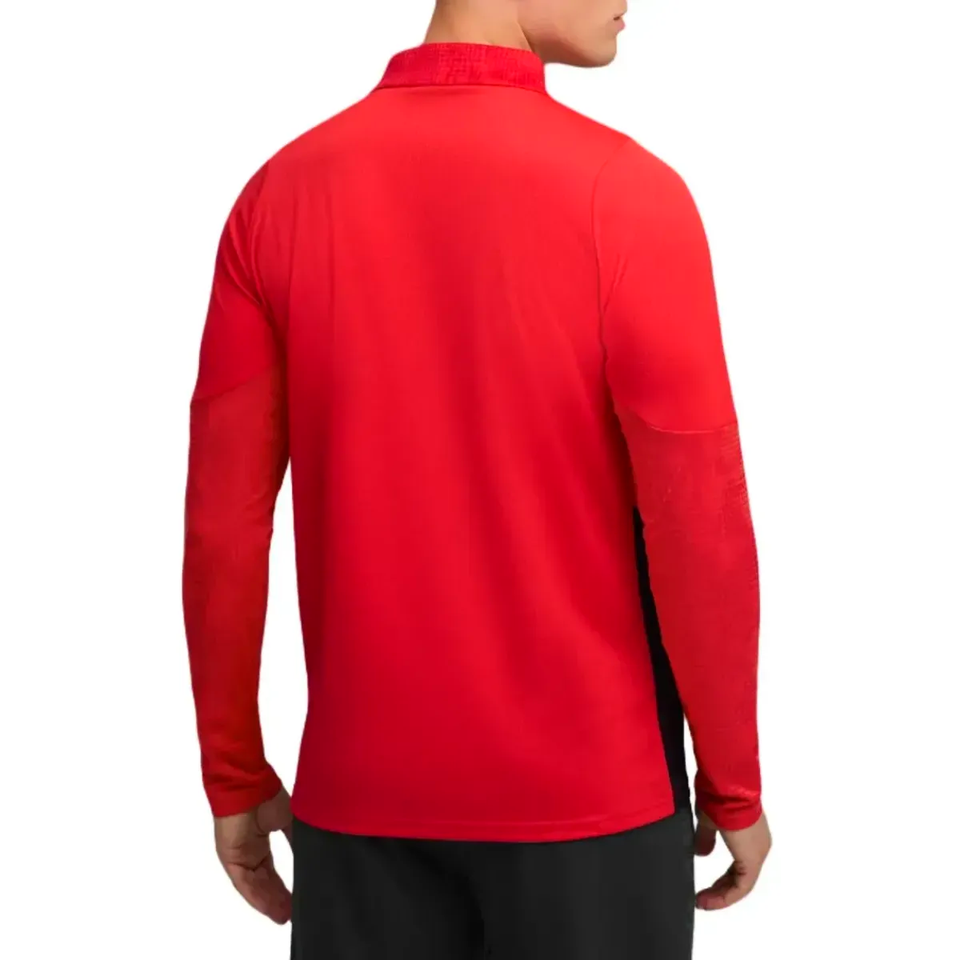 Back view of the Puma AC Milan soccer sweat top in red, ideal for athletes and fans