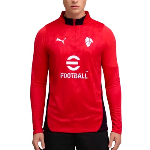 Puma AC Milan soccer sweat top in red with long sleeves and a stylish design for training