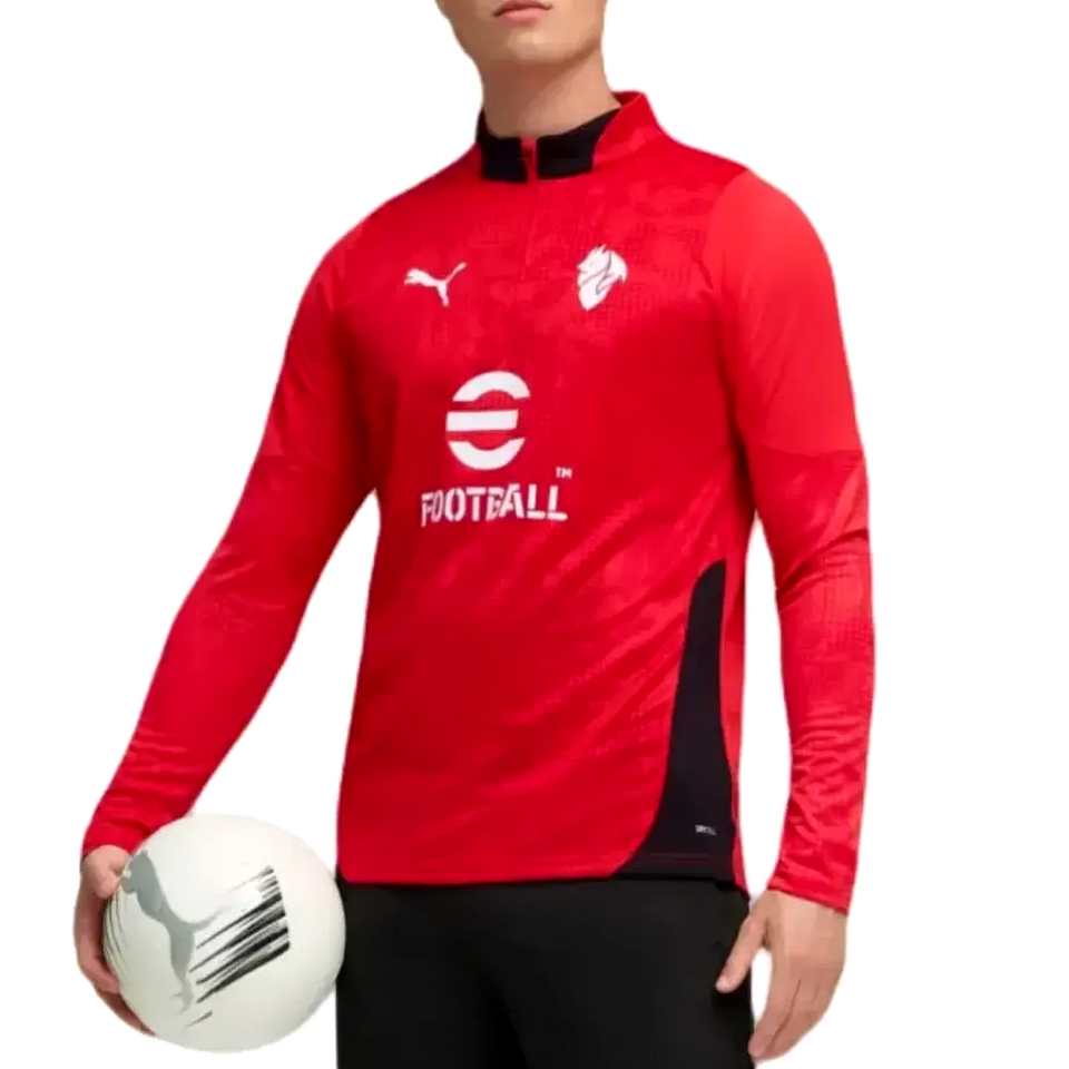 Puma AC Milan soccer sweat top in red with long sleeves and stylish design for training or casual wear