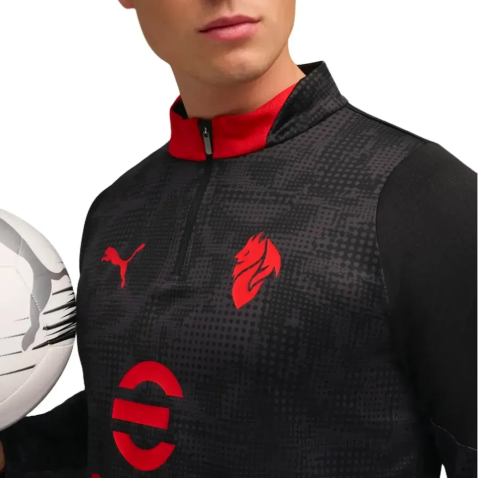 Puma AC Milan training tracksuit 2025 26 featuring a sleek design and bold colors on SoccerTracksuits.com