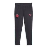 Black Puma Man City hooded tracksuit pants with pink logos and side detailing