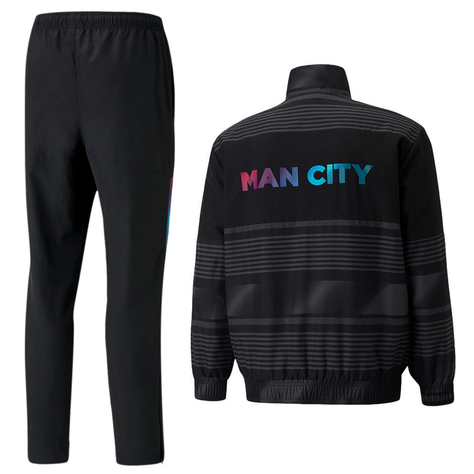 Puma Manchester City woven presentation suit with stylish jacket and matching trousers for sporty fans
