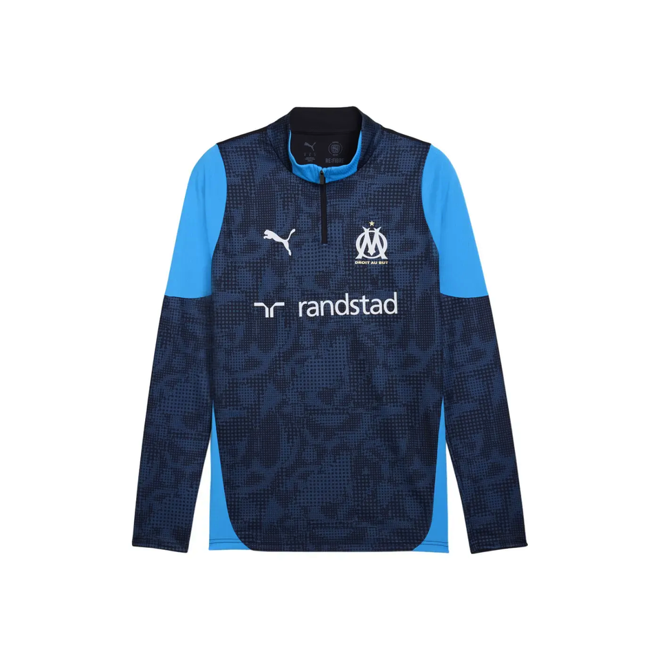 Puma Marseille training suit navy 2025 featuring a modern design with blue accents and logo