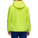 Back view of the Olympique Marseille rain jacket 2025 in bright yellow, designed for sporty outings