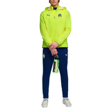 Olympique Marseille rain jacket 2025 in bright yellow with matching blue tracksuit pants for stylish sportswear