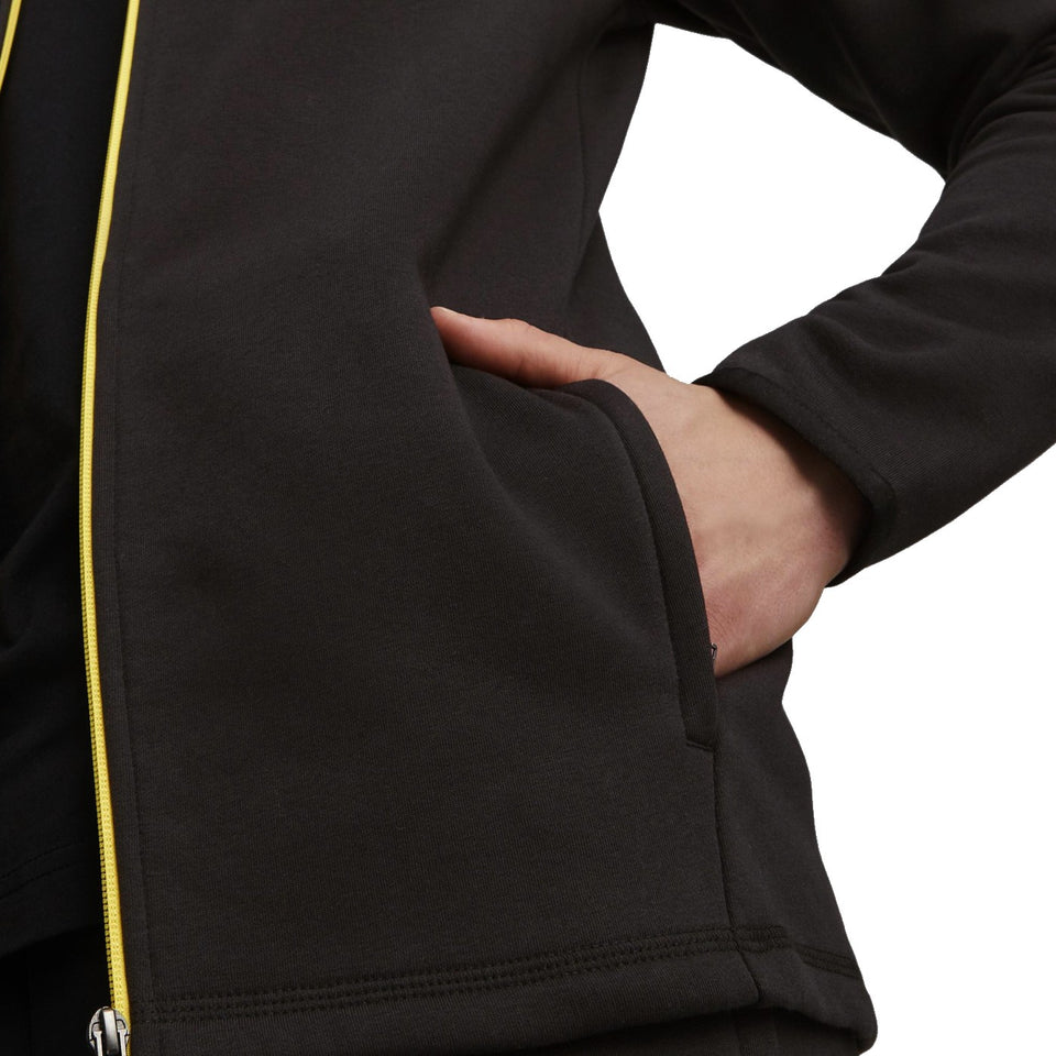Puma Borussia Dortmund jacket black training zip hoodie with yellow zipper and hand in pocket