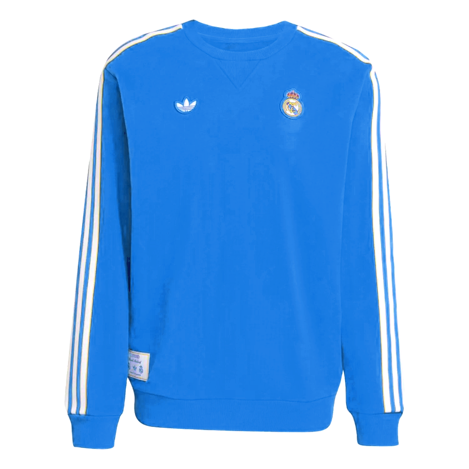 Real Madrid Adidas Originals tracksuit 2025 in blue with classic three stripes design and logo