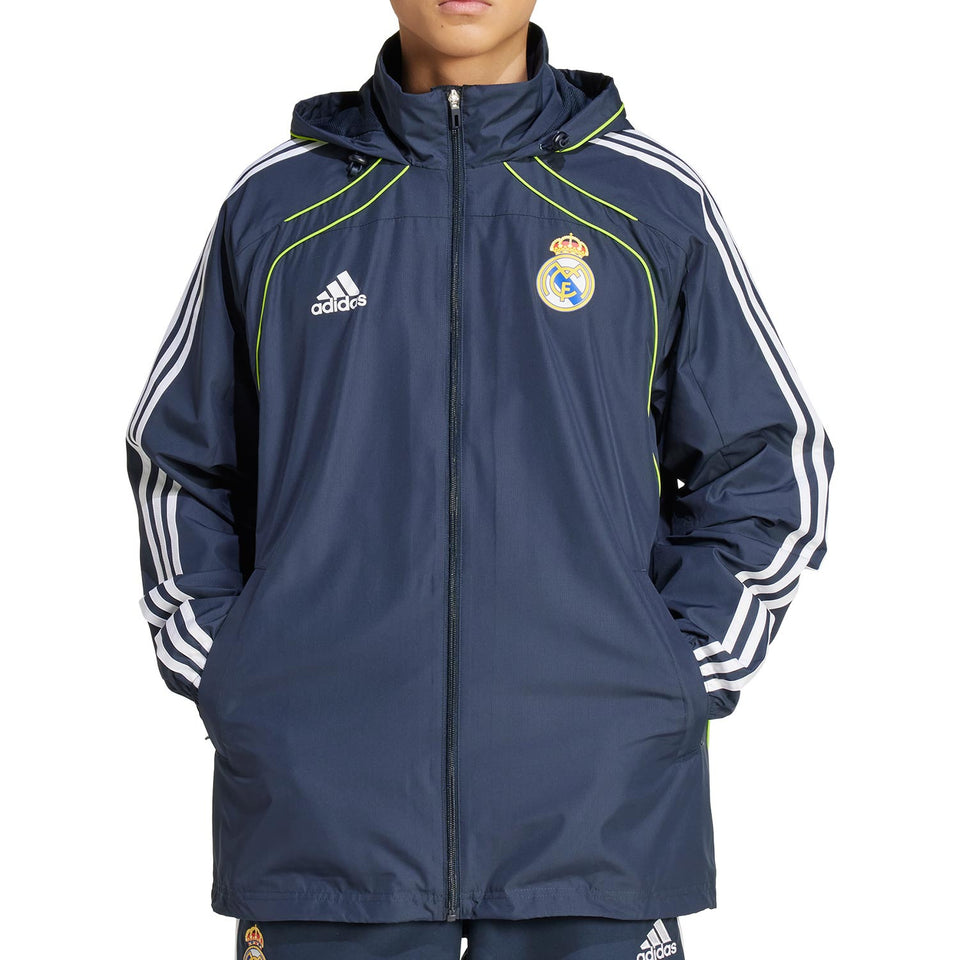 Real Madrid CF retro soccer training rain jacket 2025/26 - Adidas