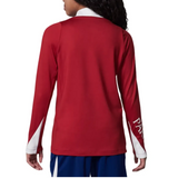 Back view of a red Jordan PSG training tracksuit for kids featuring long sleeves on SoccerTracksuits.com
