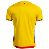 Back view of Romania national team jersey Joma in vibrant yellow with colorful accents