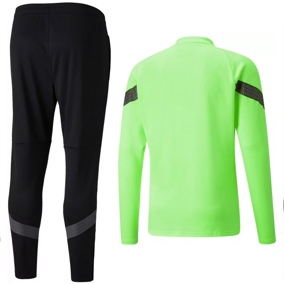 Senegal soccer tracksuit 2022 featuring a vibrant green top and black pants with stylish details