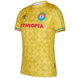 Umbro Ethiopia yellow jersey featuring a geometric pattern and vibrant colors for soccer fans