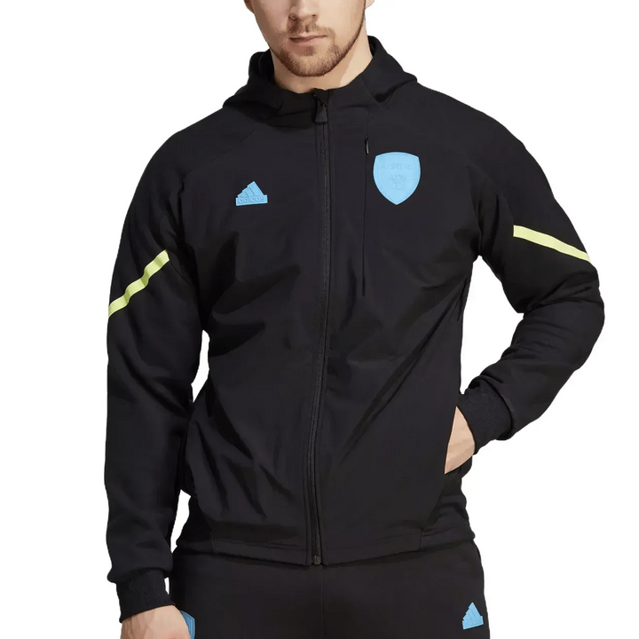 Arsenal FC black pre-match presentation tracksuit 2023/24 - Adidas