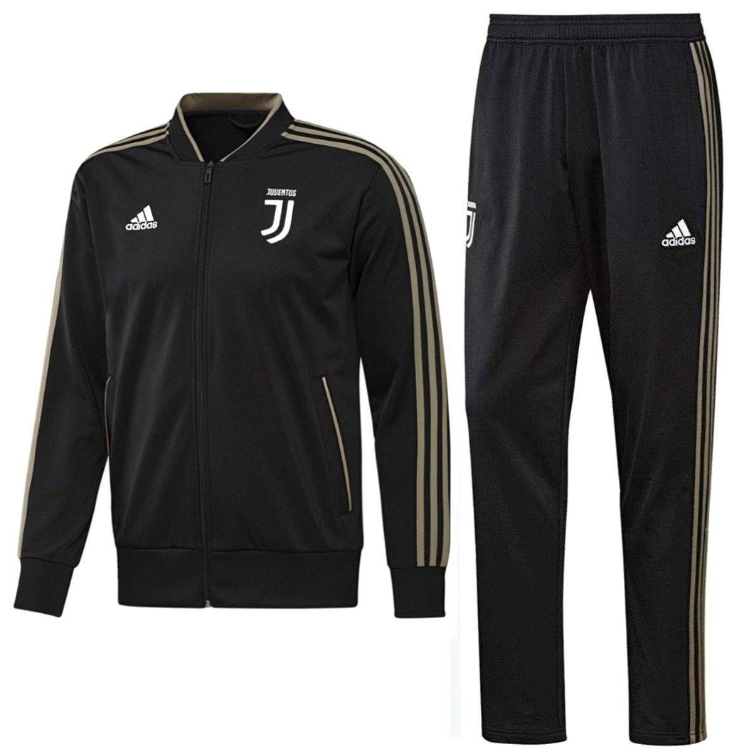 Juventus black Bench Training Soccer Tracksuit 2018/19 - Adidas - SoccerTracksuits.com
