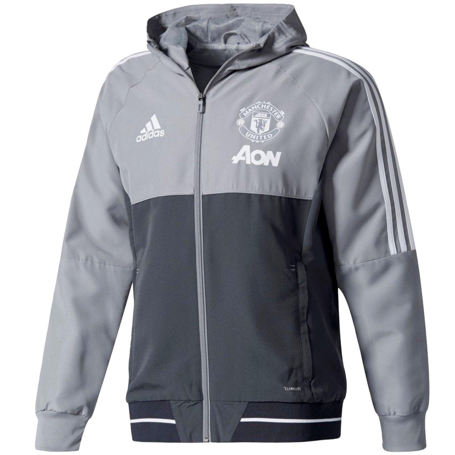 2017 18 Manchester United Presentation Jacket Adidas grey