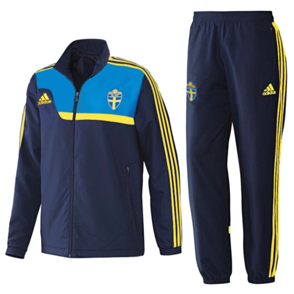 Sweden National Team Presentation Soccer Tracksuit 2014 - Adidas - SoccerTracksuits.com