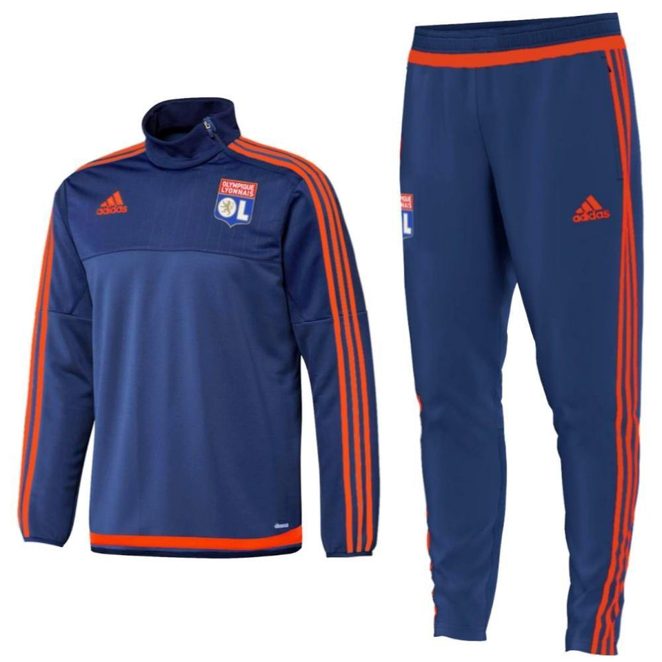 Olympique Lyon Technical Training Soccer Tracksuit 2015/16 - Adidas - SoccerTracksuits.com