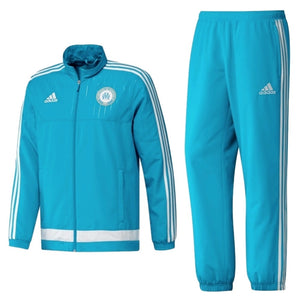 Olympique De Marseille Presentation Soccer Tracksuit 2015/16 Light Blue - Adidas - SoccerTracksuits.com