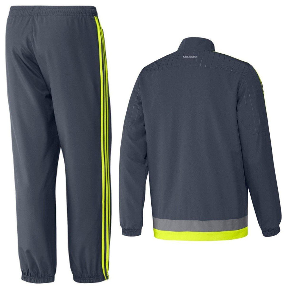 Real Madrid Presentation Soccer Tracksuit 2015/16 Grey - Adidas - SoccerTracksuits.com
