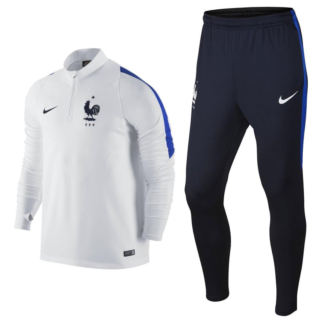 France Team Tech Training Soccer Tracksuit 2016/17 White - Nike - SoccerTracksuits.com