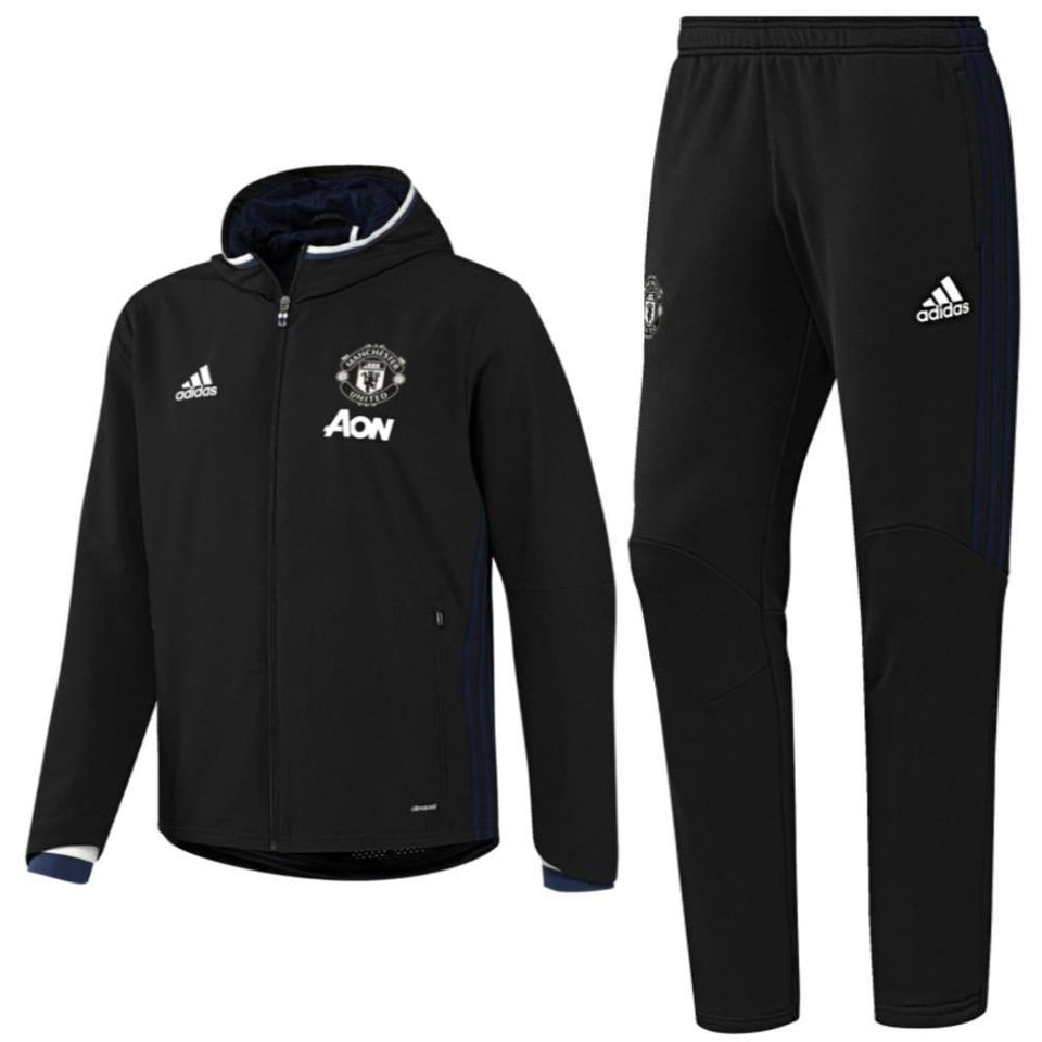 Manchester United Black Presentation Soccer Tracksuit 2016/17 - Adidas - SoccerTracksuits.com