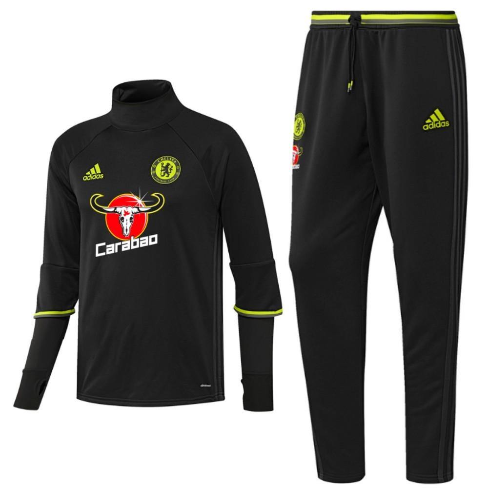 Chelsea Black Technical Training Soccer Tracksuit 2016/17 - Adidas - SoccerTracksuits.com