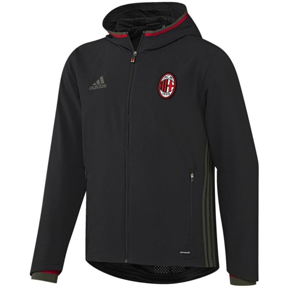 Ac Milan Black Presentation Soccer Tracksuit 2016/17 - Adidas - SoccerTracksuits.com