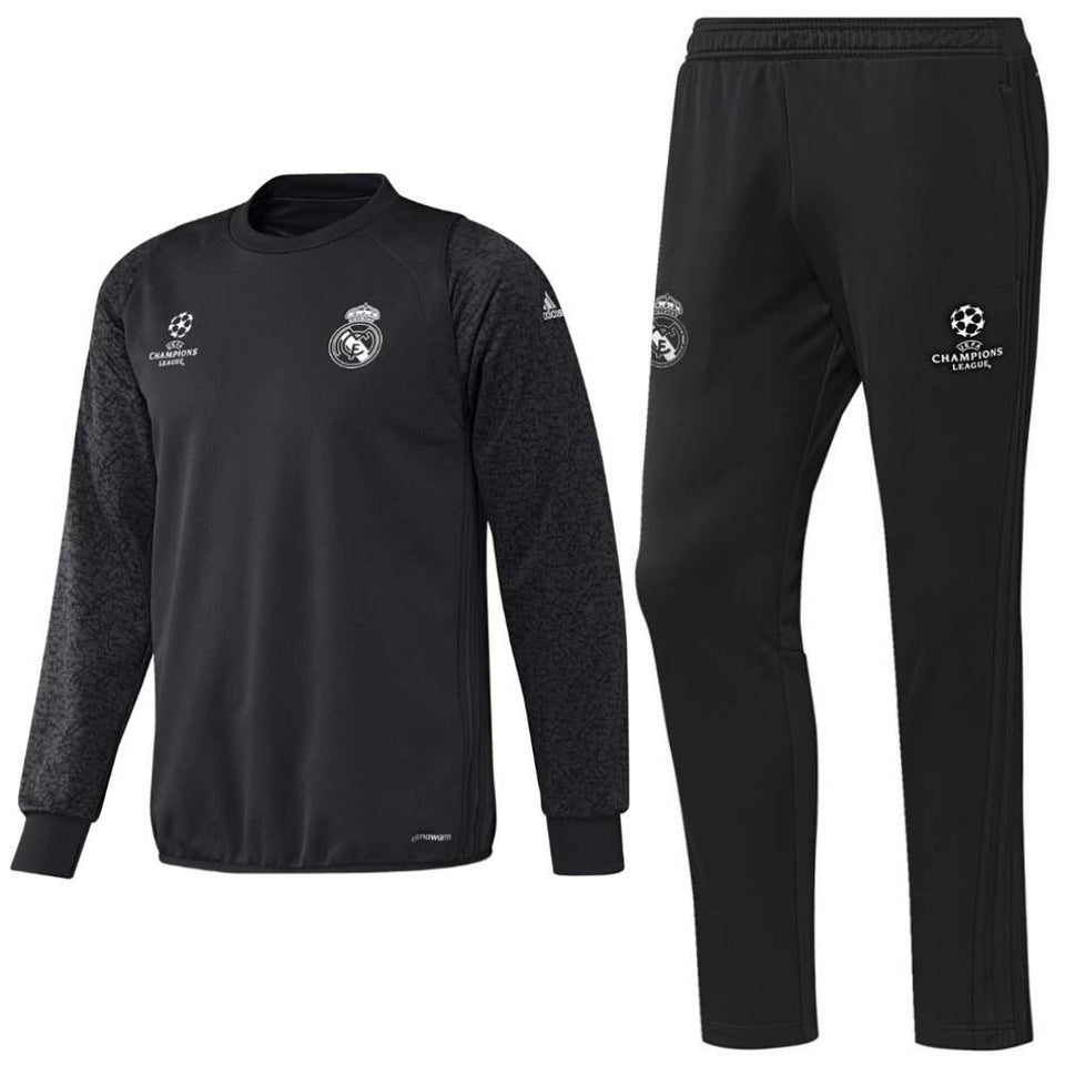 Real Madrid Ucl Training Soccer Tracksuit 2016/17 Carbon - Adidas SoccerTracksuits.com