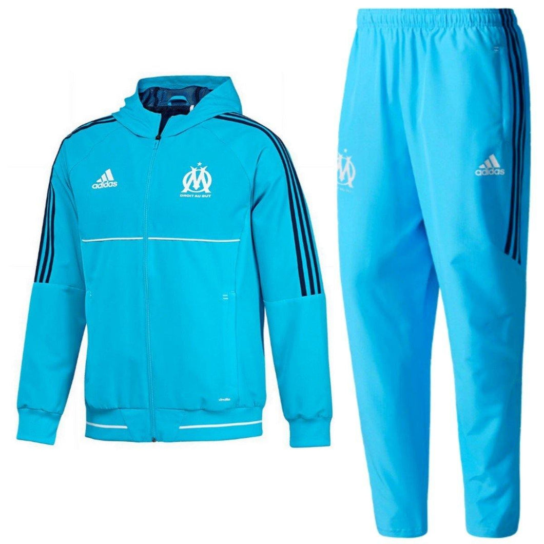 Olympique Marseille Presentation Soccer Tracksuit 2017/18 Light Blue - Adidas - SoccerTracksuits.com