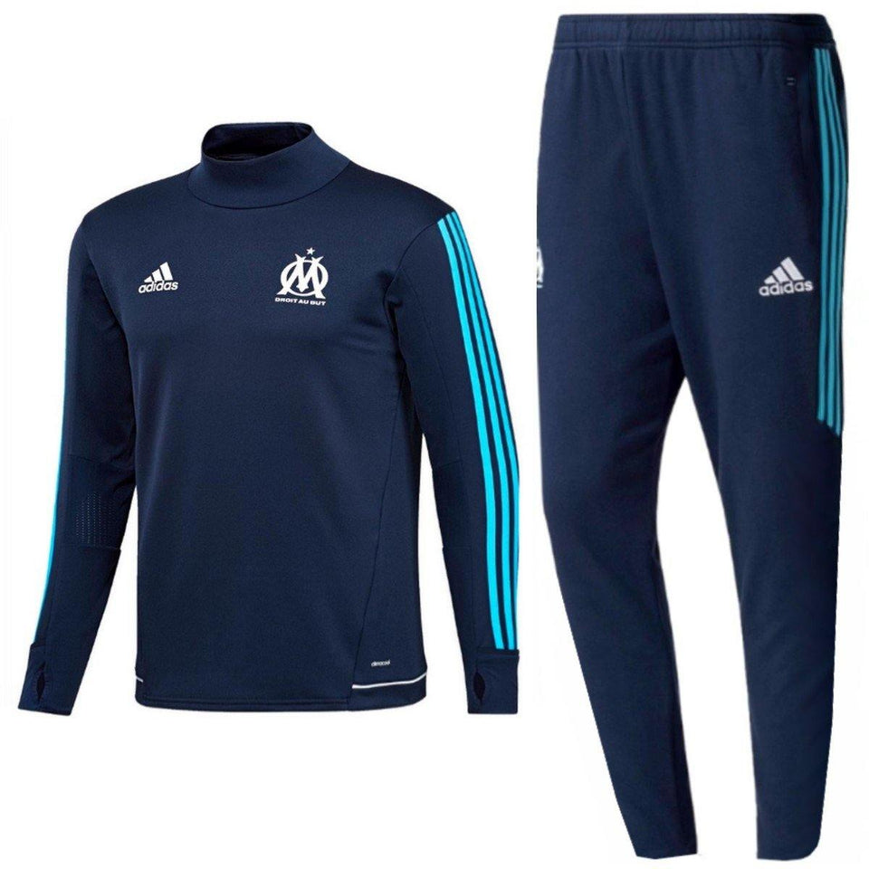 Olympique Marseille Technical Training Soccer Tracksuit 2017/18 Navy - Adidas - SoccerTracksuits.com